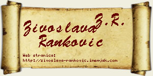 Živoslava Ranković vizit kartica